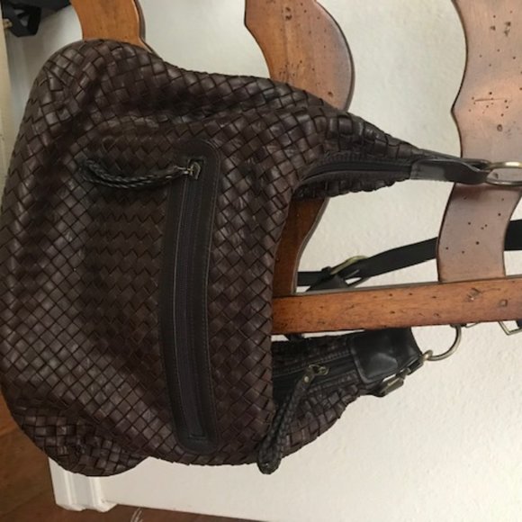 Estine Brown Woven Soft Leather Bag - Picture 3 of 5